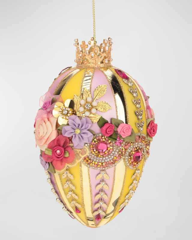 Faberge Jewel Yellow & Lavender Easter Egg
